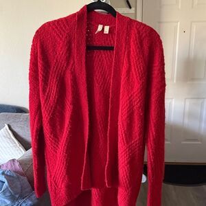 Anthropologie Vibrant Red Cardigan